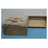 Vtg Wood Cooking Recipe Box 'Full'
