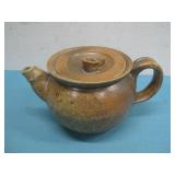 Vtg Clay Tea Pot W/Lid