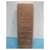 One Pound .999 Fine Copper Bar