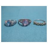 Three Silver Tone Rings
