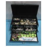 Mirrored Jewelry Box With Costume Jewelry See Info