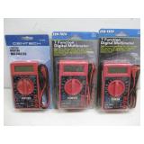 Three NIB Cen-Tech 7-Function Digital Multimeters