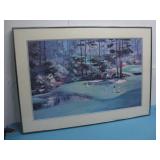 Framed Artwork Of Men Golfing See Info