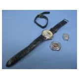 Vtg Waltham Quartz Moon Phase & Times Wind Up See