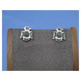 Vtg. Pair Of Small Navajo S.S & Turq.,Thunderbird