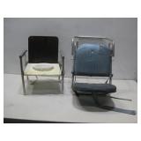 Vintage Folding Potty Chair and Stadium Seat Lot