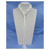 Multi Strand Pearl & Sterling Silver Necklace