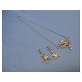 Vtg. Scitarelli Rhinestone Necklace & Earrings Set