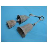 Three Vtg Brass Wind Bells See Info