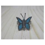 Vtg Sterling Silver N/A Turq. Ring Hallmarked