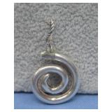 Vtg Sterling Silver Spiral Pendant 6.5g See Info