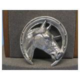Vtg. Sterling Silver Horse & Horseshoe Pin 1 1/4'