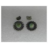 Vtg Sterling Silver Tested Turquoise Post Earrings