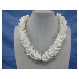 Vtg. Style White Chipped Shell Choker/Necklace