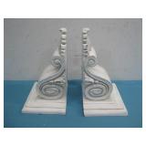 Set Of Corbel Style Scroll Book Ends 9.5' Tall