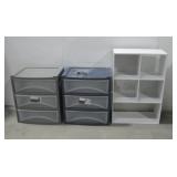 Two Plastic Storage Drawer Unites & Cube See Info