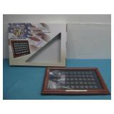 United States 56 Quarter Collection In Wood Frame