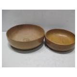 Set of Two Vintage Wooden Serving Bowls