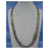 Multi Strand Silver Tone Necklace