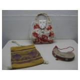 Vtg Woven Handbag, Leather Canteen, Boho Bag See