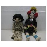 Two Oriental Style Dolls Tallest 22' See Info