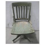 Vtg Wooden Rolling Chair See Info