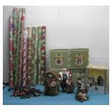 Holiday Decor Santa Figurines & Wrapping Paper