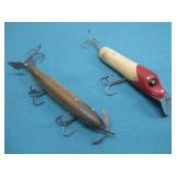 Two Vtg Wood Fishing Lures