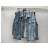 Vtg Harley Davidson Jean Button-Up Vest Sz L See