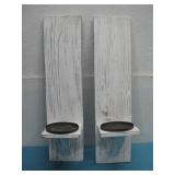Two Rustic Wall Mounted Candle Sconces See Info