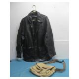 Vtg OP Leather Jacket Sz L & Gootium Bag See Info
