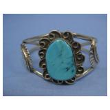 Nickel Silver Southwestern Turquoise Bracelet