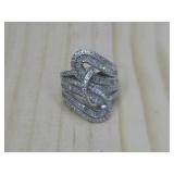 Sterling Silver Czs. Ring Hallmarked