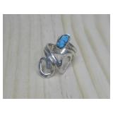 Vtg Sterling Silver SW Turquoise Ring Tested