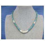 Turquoise Beaded Heishi Style Necklace