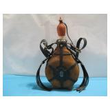 Hungarian Folk Art Wooden Canteen Flask