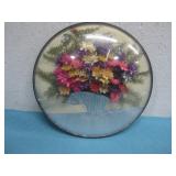 Vtg Peter Watson's Studio Floral Bubble Plaque 4'