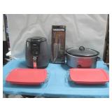 Pyrex Dishes W/Lids,Crock Pot & Air Fryer See Info