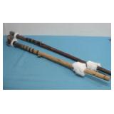 Two Hand Carved Custom Walking Sticks 44'