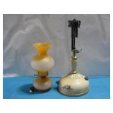 Two Vtg Oil Lamps Tallest 17.5'
