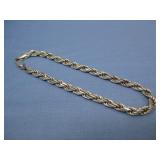 Sterling Silver Rope Chain Twisted Lobster Clasp
