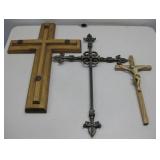 Three Decorative Religious Wall Crosses See Info