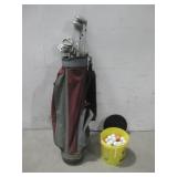 Golf Bag W/ Assorted Gold Clubs & Golf Balls See