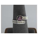 S.S. Tested Purple Amethyst Wrap Around Ring