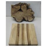 Wood Slab & Ulu Style Chopping Bowl