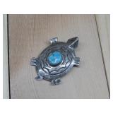 Vtg. Navajo S.S. Turq.,Brooch Tested