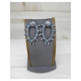 Vtg Sterling Silver Turq. Zuni Earrings Tested