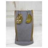 Vtg Sterling Silver Baltic Amber Earrings Tested