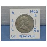 1963-D Franklin Half Dollar 90% Silver