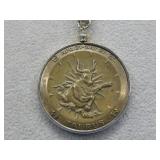 Vtg. Bronze Tone Taurus Zodiac Medallion Pendant
